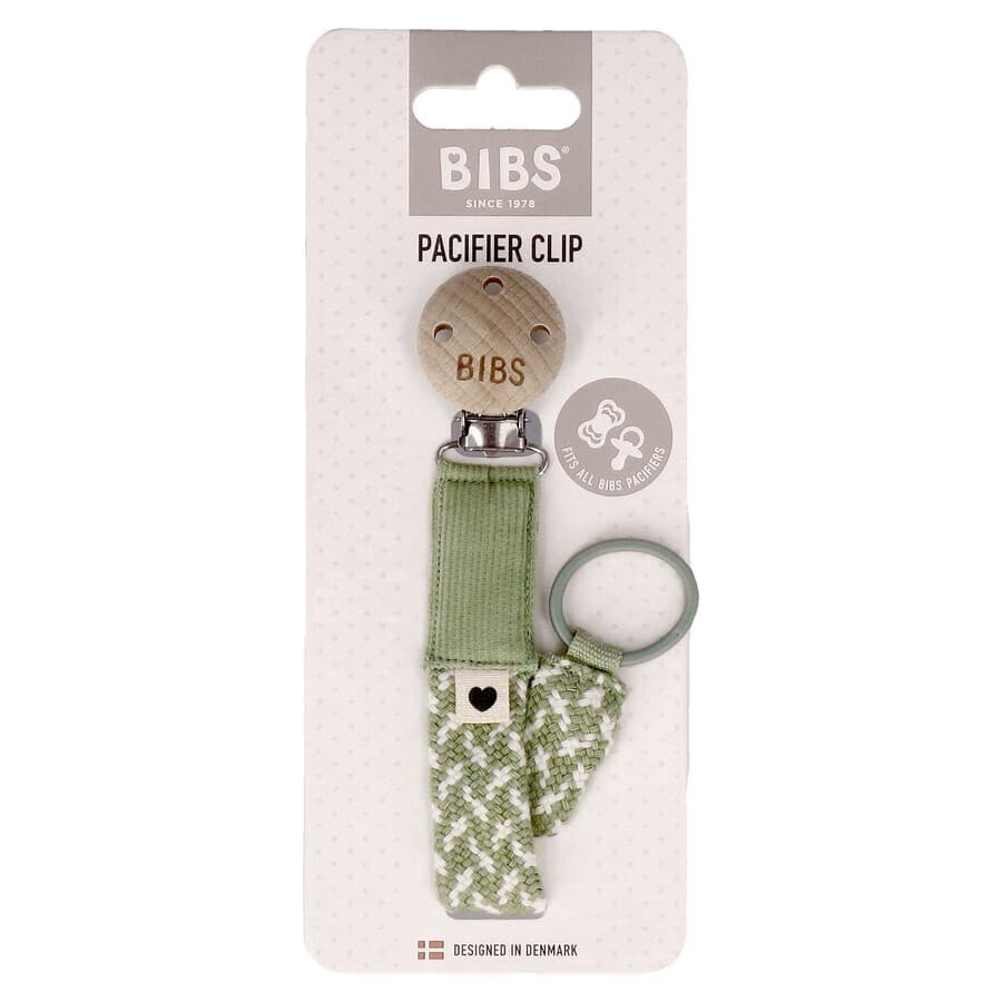 Bibs Fopspeenketting Braided Sage&ivory
