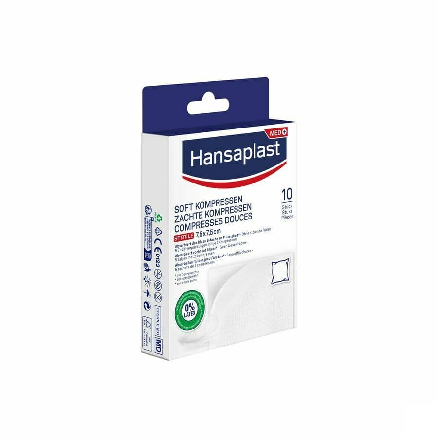 Hansaplast Soft Compresses 7,5cmx7,5cm 10