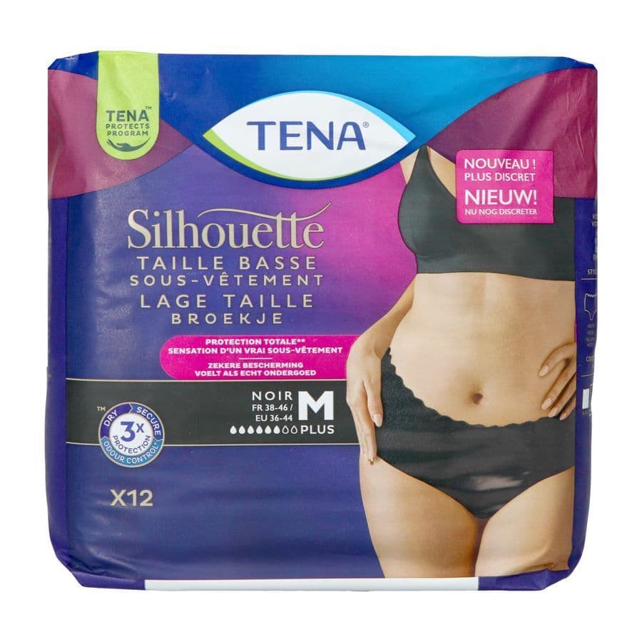 Tena Silhouette Plus Noir Taille Basse M 12 780203