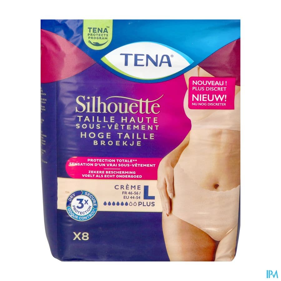 Tena Silhouette Plus Creme Taille Haute L 8