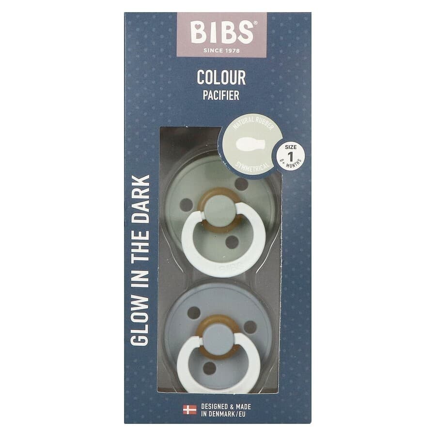 Bibs 1 Sucette Symmetric Glow Duo Sage/cloud 2