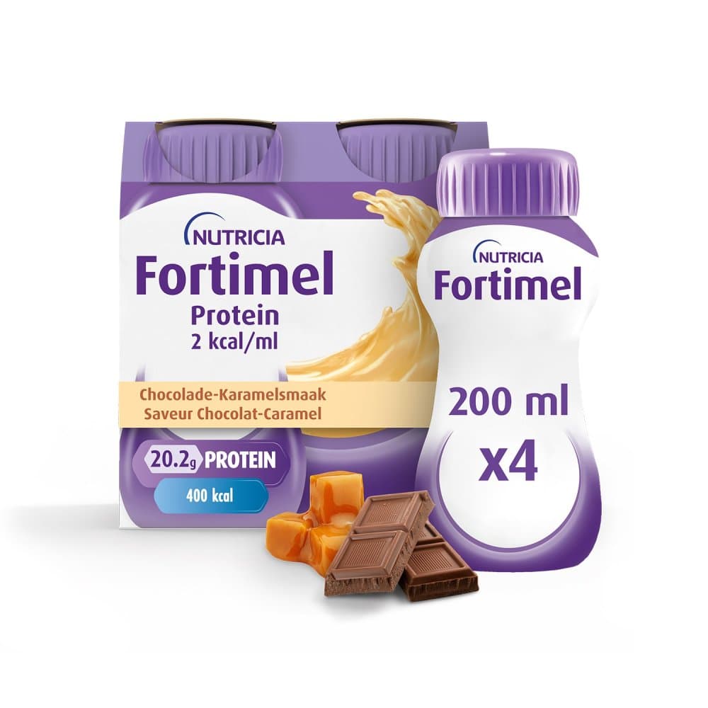 Fortimel Protein 2 Kcal Karamel En Chocolade 4x200ml