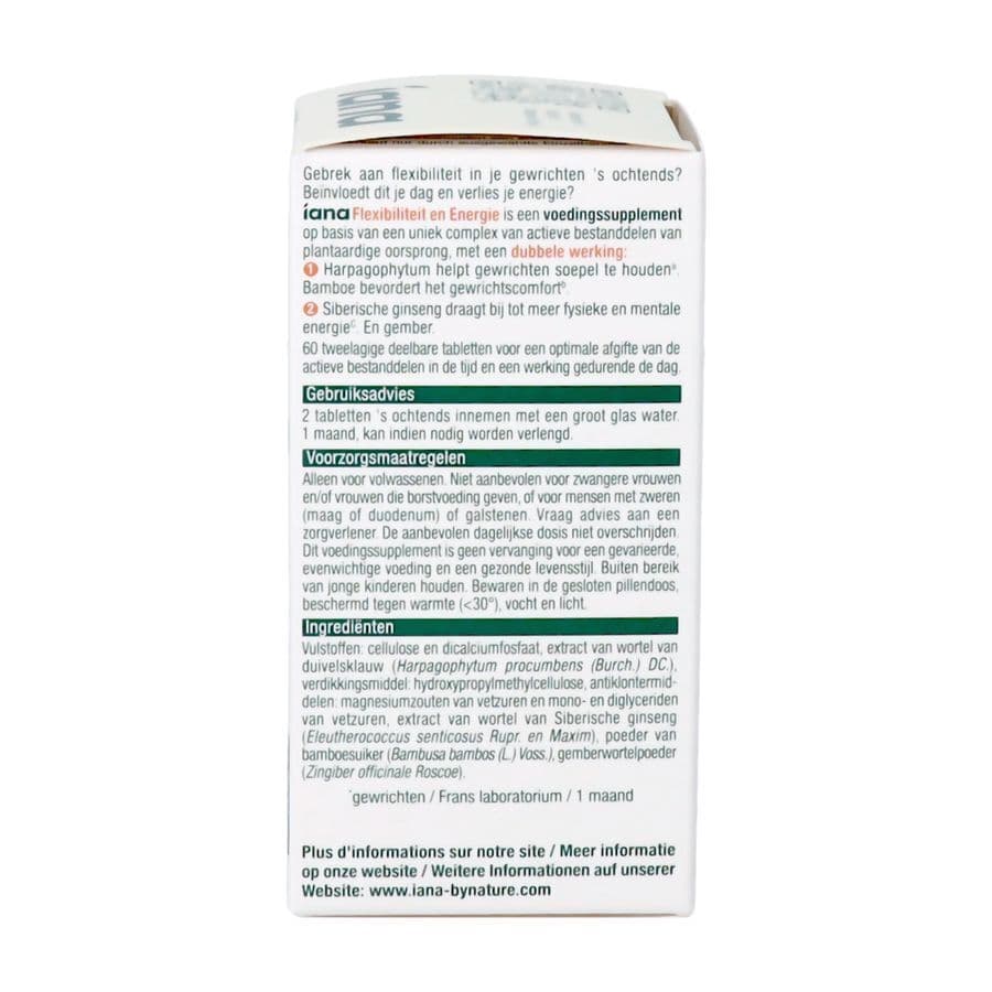 Iana Flexibiliteit & Energie 60 Tabletten