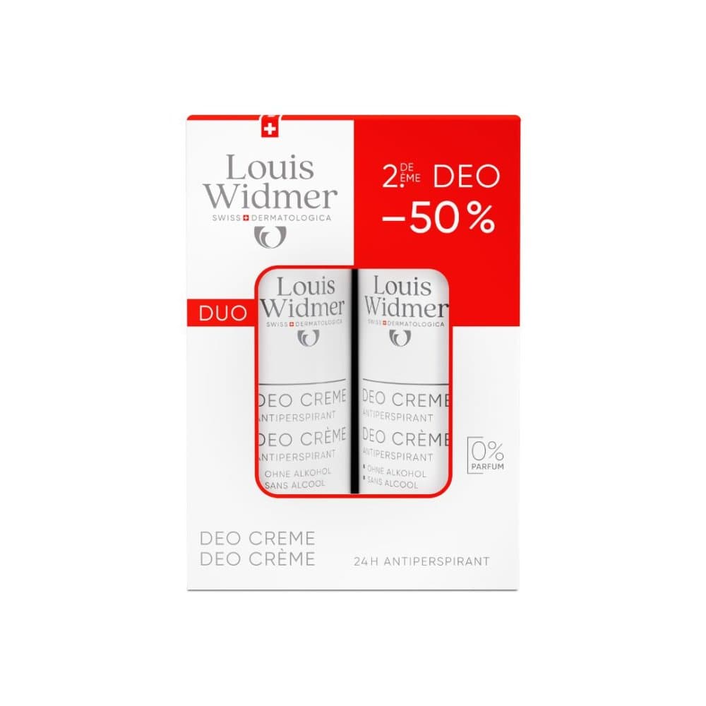 Louis Widmer Deo Crème Antiperspirant Zonder Parfum 2x40ml Promo