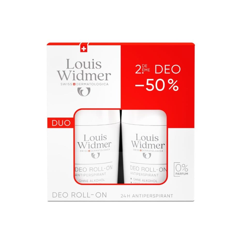 Louis Widmer Deo Roll-on Antiperspirant Sans Parfum 2x50ml Promo