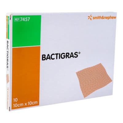 Bactigras vetgaasverband 10cmx10cm 10 stuks