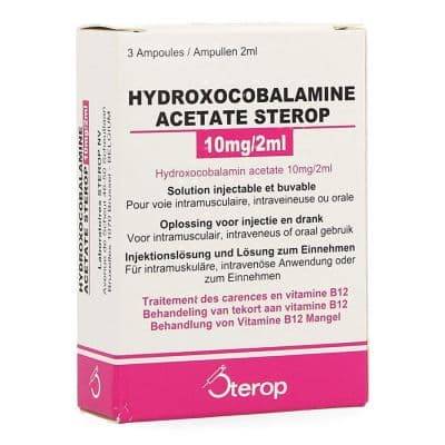 Hydroxocobalamine acetaat 10mg Ampullen 3 stuks