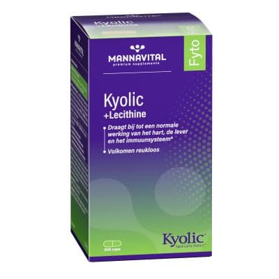 Mannavital Kyolic + lecithine Capsules 200 stuks