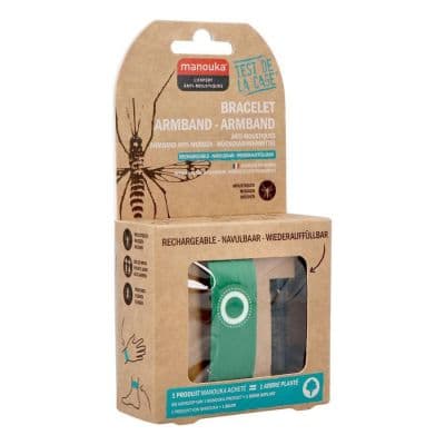 Manouka Anti-Muggen groen Armband 1 stuks