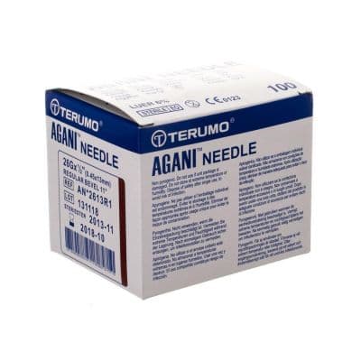 Terumo Agani naalden 26G 1/2 bruin 100 stuks