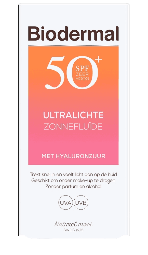 Biodermal Ultralichte Zonnefluïde - Zonnebrand met SPF50+ - Zonnebrand gezicht