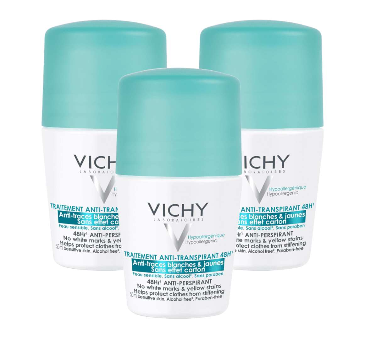 Vichy Anti-Transpiratie Anti-Witte en Gele Vlekken Roller 48 uur - Multiverpakking