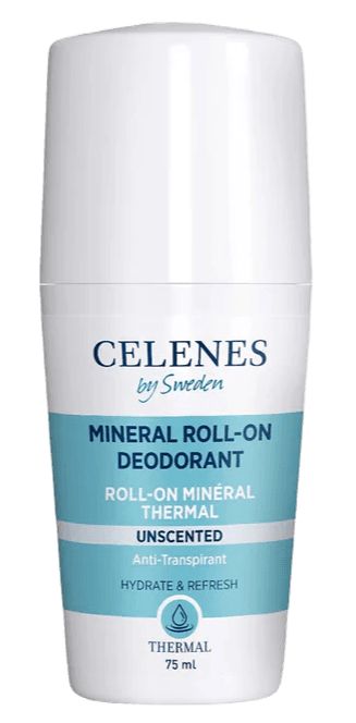 Celenes by Sweden Mineral Roll-On Deodorant Thermal Unscented