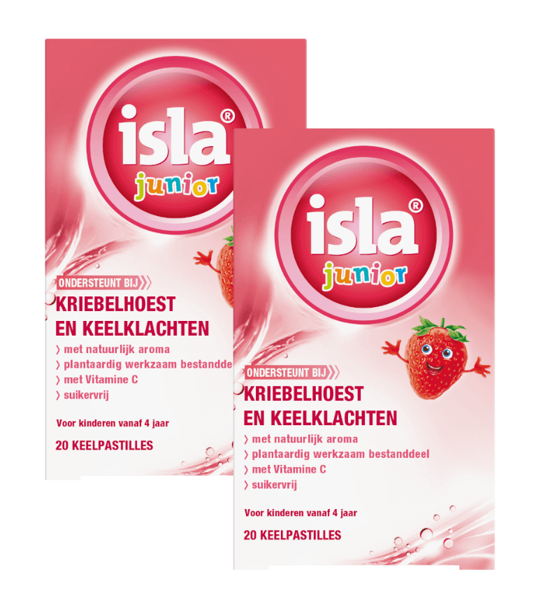 Isla Junior Keelpastilles - bij kriebelhoest en keelklachten Duoverpakking