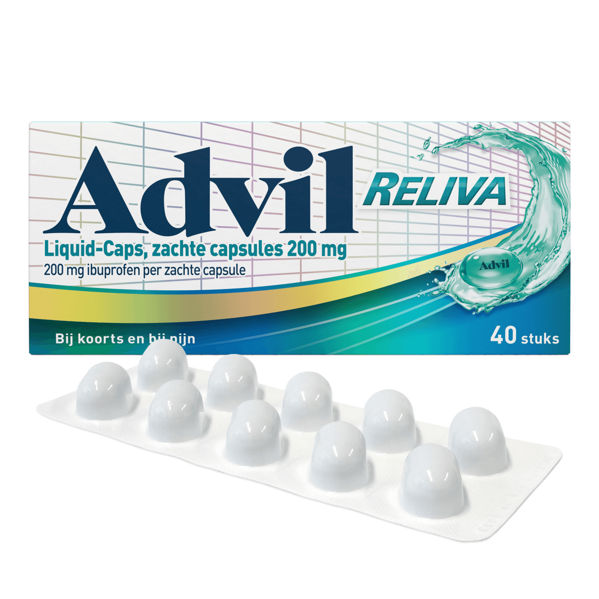 Advil Reliva Liquid Capsules 200 mg - voor pijn en koorts