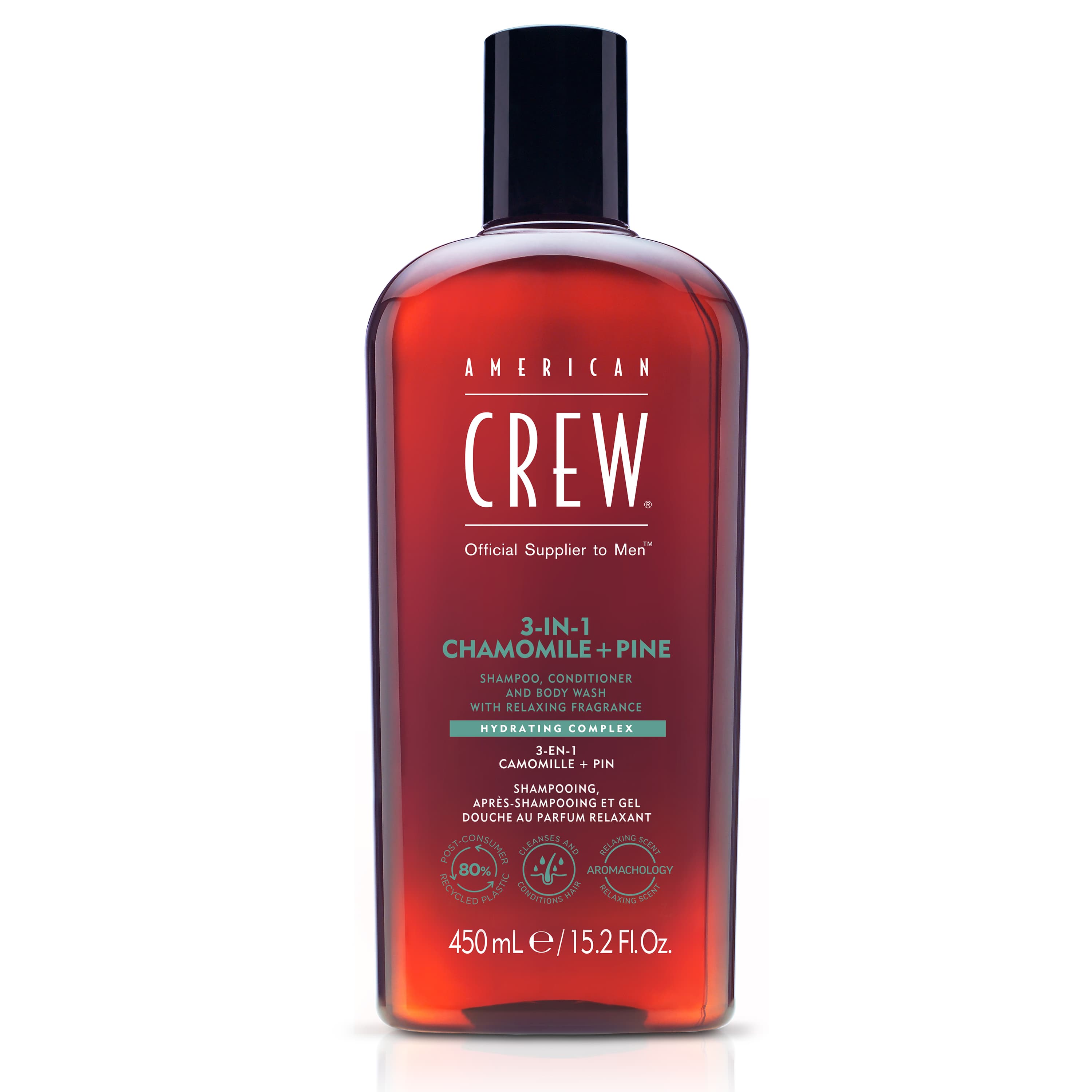American Crew 3-in-1 Chamomile + Pine Shampoo, Conditioner & Bodywash