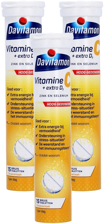 Davitamon Vitamine C + Extra D3 Bruistabletten Multiverpakking