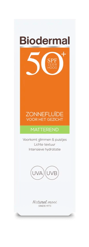 Biodermal Zonnefluïde Gezicht - Matterend SPF50+
