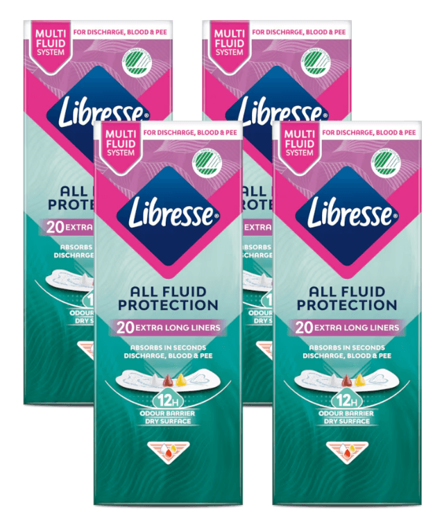 Libresse All Fluid Protection Extra Long Inlegkruisjes Multiverpakking