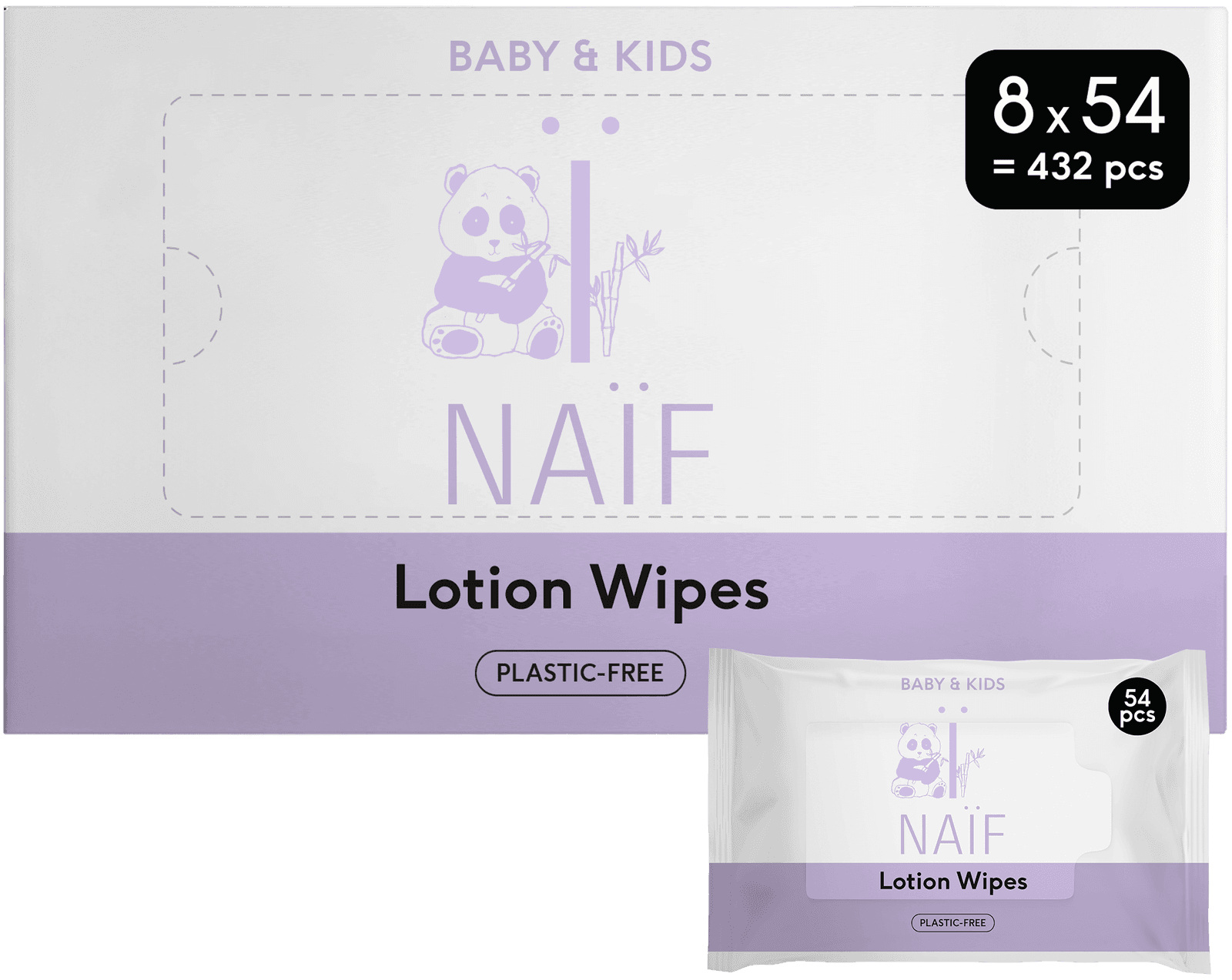 Naif Baby & Kids Lotion Billendoekjes Voordeelverpakking