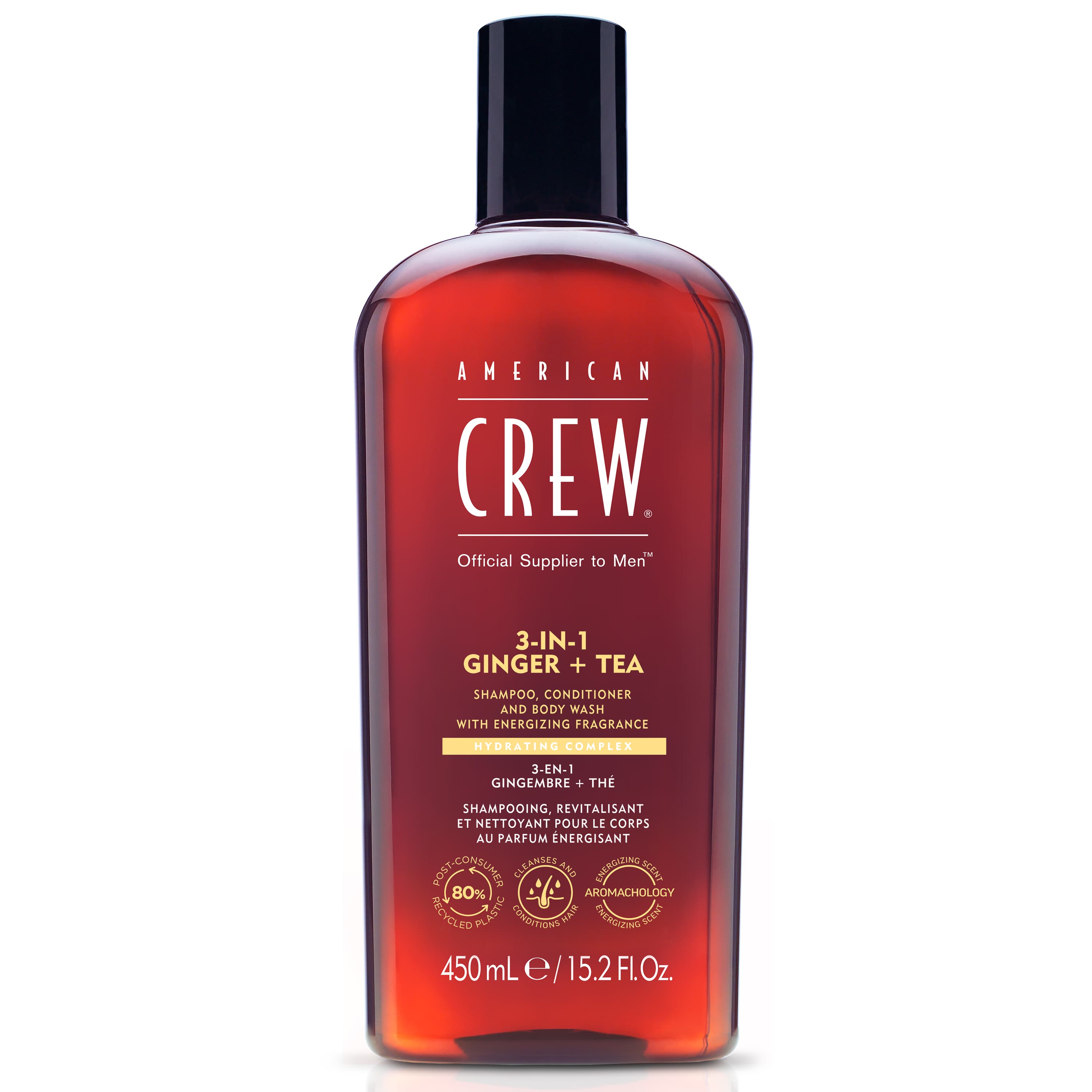 American Crew 3-In-1 Energizing Shampoo, Conditioner & Bodywash Gember