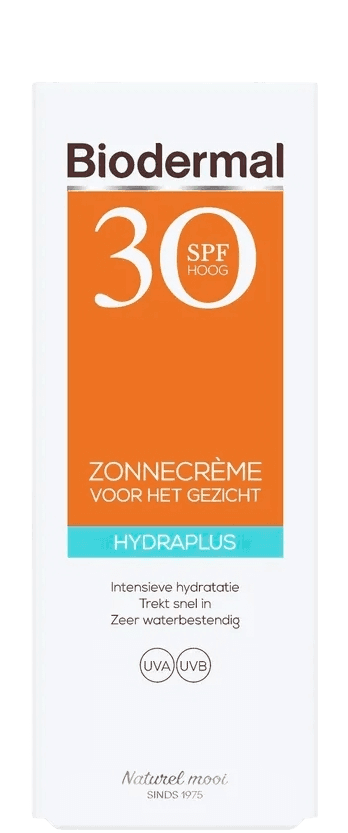 Biodermal Zonnecrème Gezicht Hydraplus SPF30