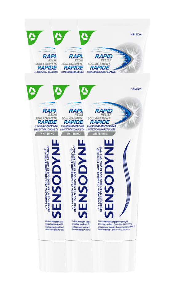 Sensodyne Rapid Relief Whitening Tandpasta Multiverpakking