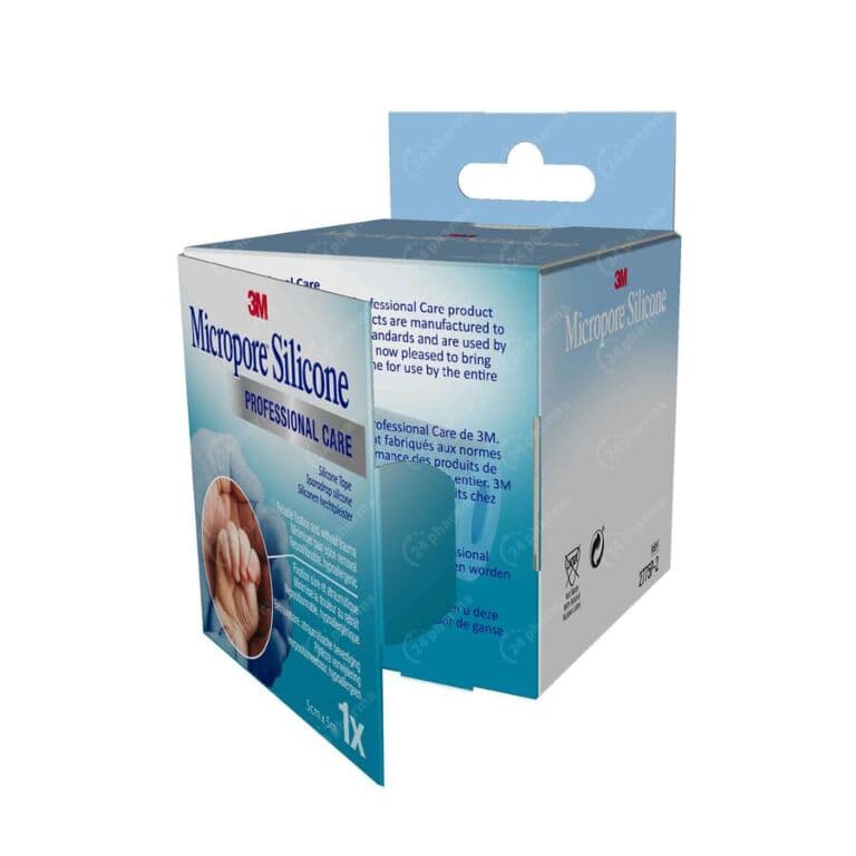 3M Micropore Silicone Tape 5,0cmx5,0m 1 Stuk