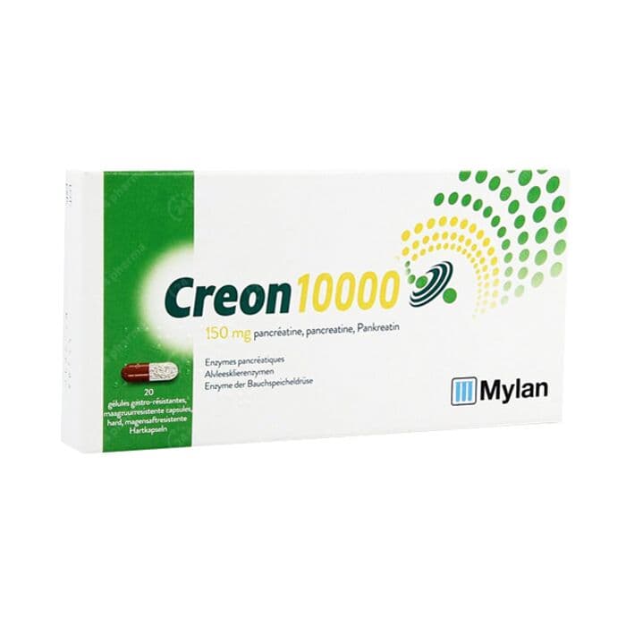 Creon 10000 150mg - 20 Harde Maagsapresistente Capsules