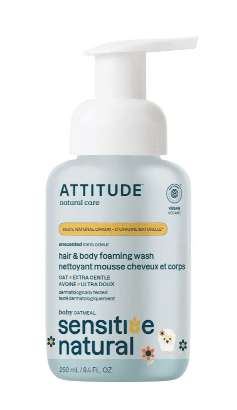 Attitude Oatmeal Sensitive Natural Baby Care Hair & Body Natural Foaming Wash