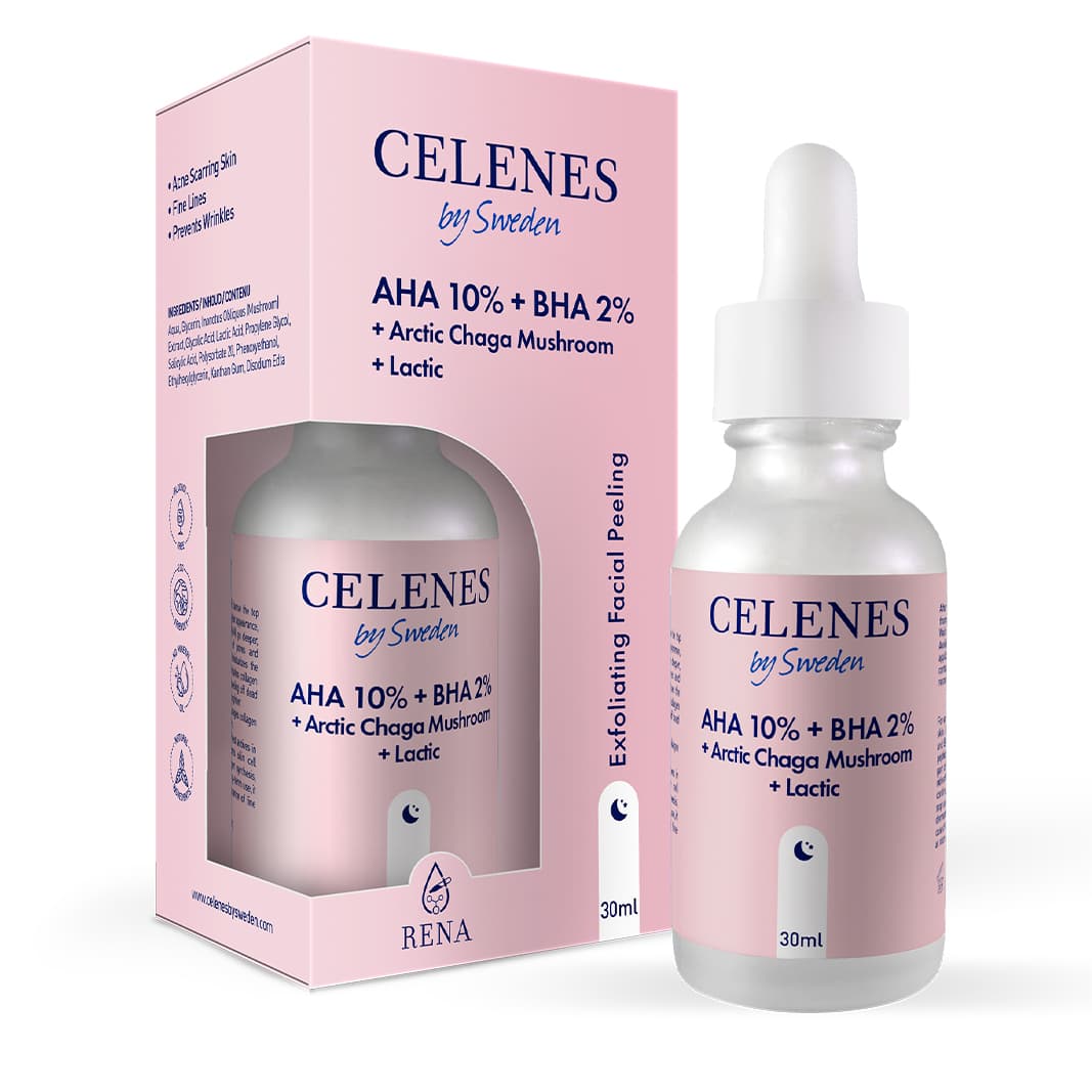 Celenes by Sweden AHA 8% + BHA 2% + Lactic + Arctic Chaga Mushroom Facial Peeling