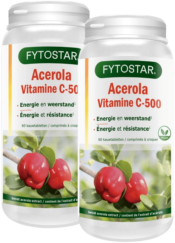 Fytostar Acerola C-500 Vitamine C Kauwtabletten - Duoverpakking