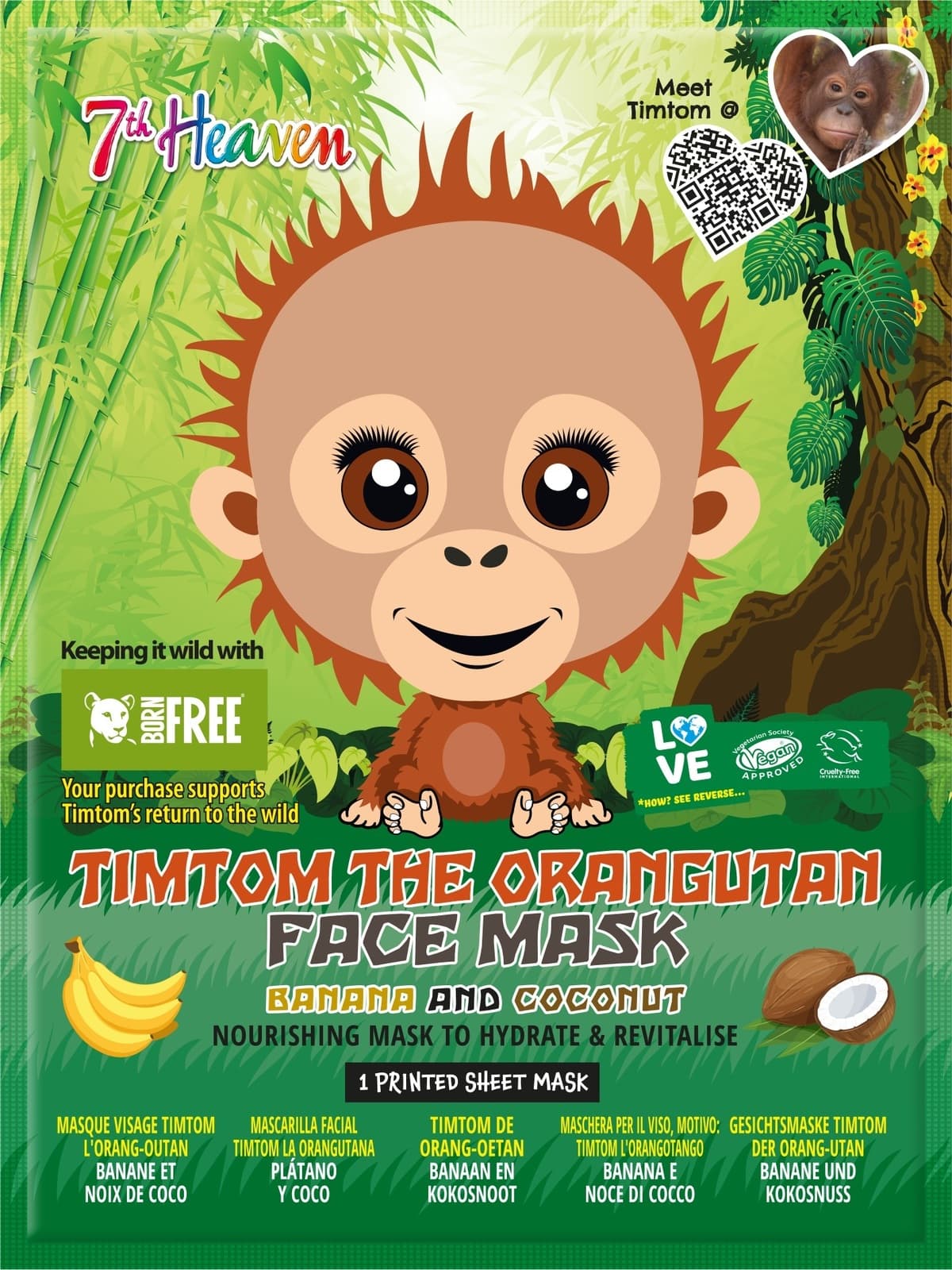 7th Heaven Gezichtsmasker Orang-oetan Banaan & Kokos