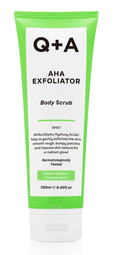 Q+A AHA Exfoliator Body Scrub Vanilla Coconut