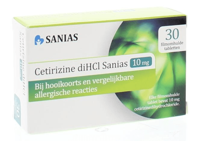 Sanias Cetirizine 10mg Tabletten - bij hooikoorts en vergelijkbare allergische reacties -