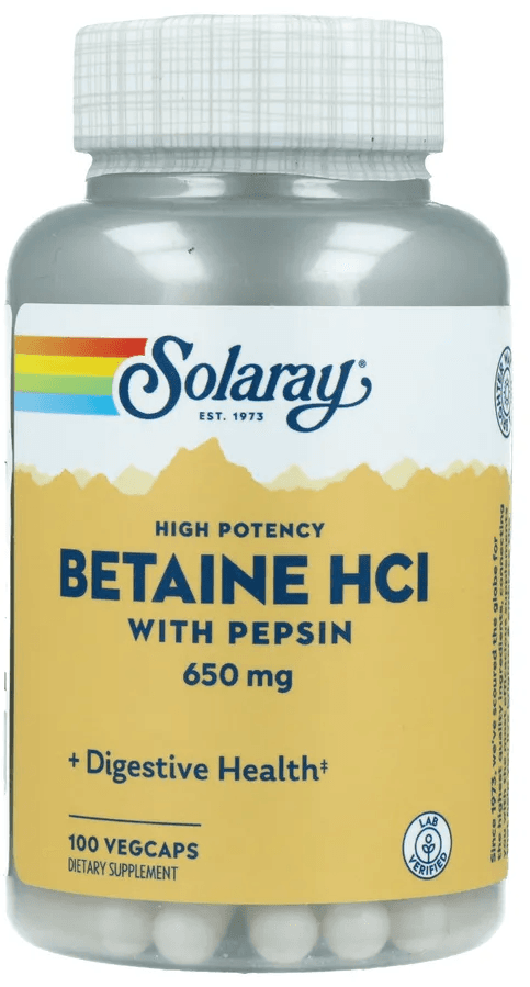 Solaray Betaine HCI 650mg Capsules