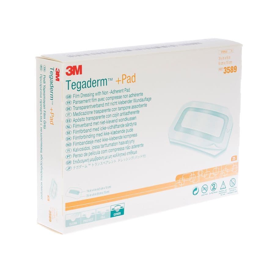 Tegaderm + Pad 3m Transp Steril 9cmx15cm 25 3589