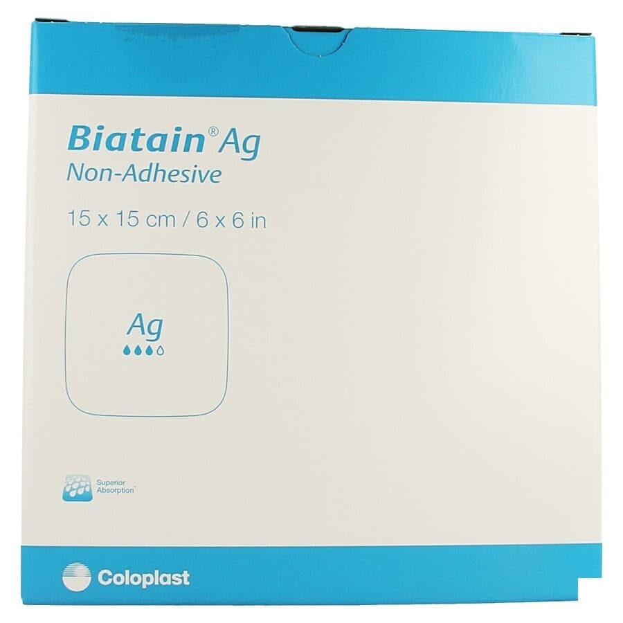 Biatain Ag Niet Klevend Schuimverband 15x15cm 5 Stuks 39625