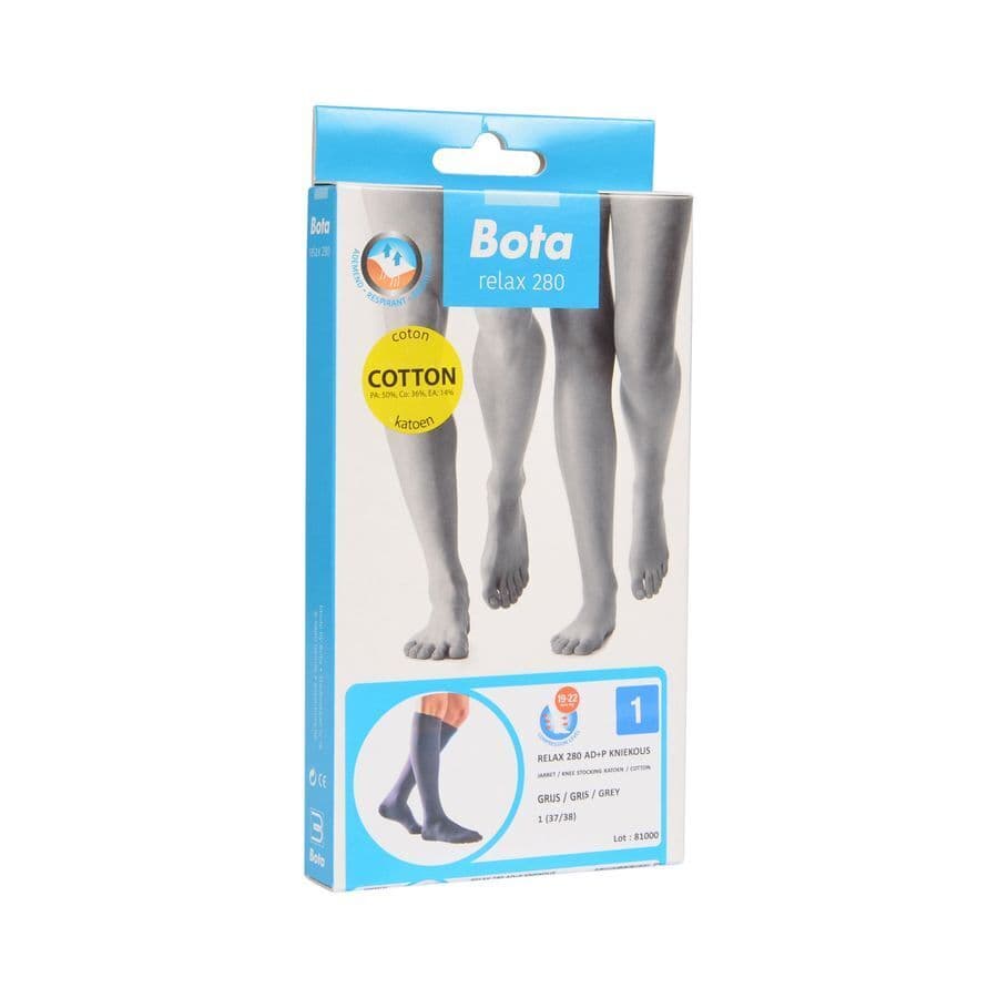 Bota Relax 280 Katoen Korte Kous Grijs N1