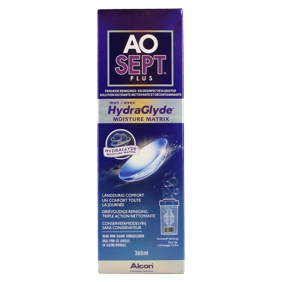 Aosept Plus Met Hydraglyde 1x360ml + 1 Lenscase