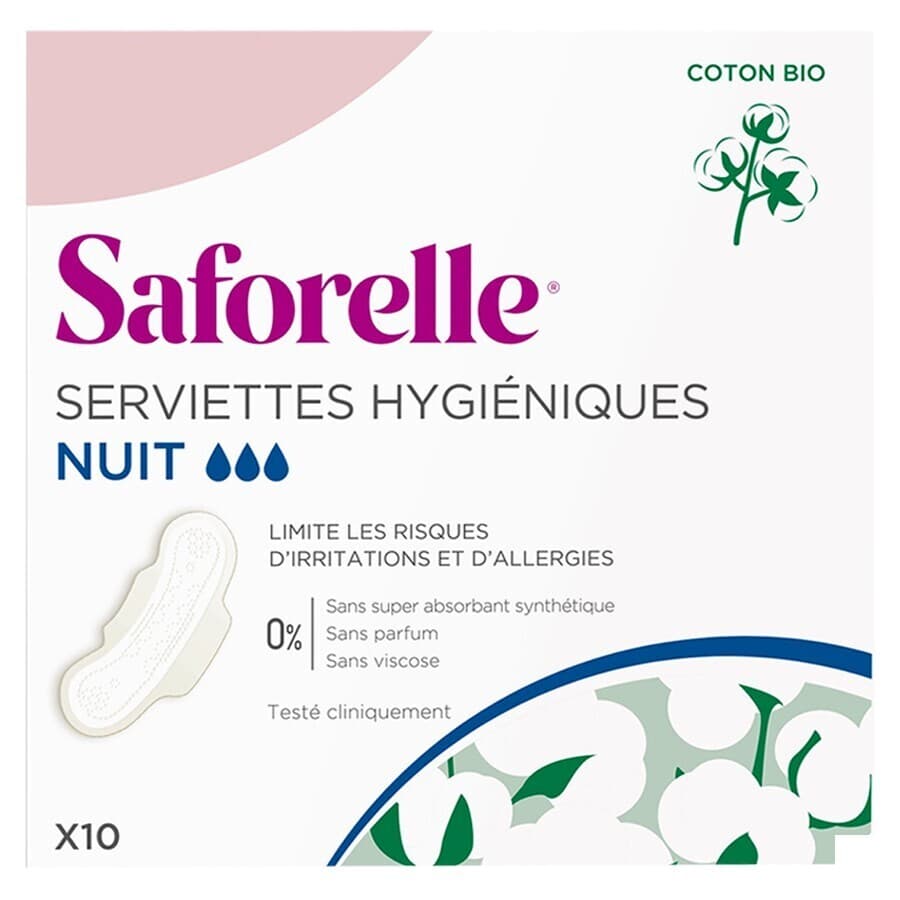 Saforelle Serviettes Hygieniques Nuit 10