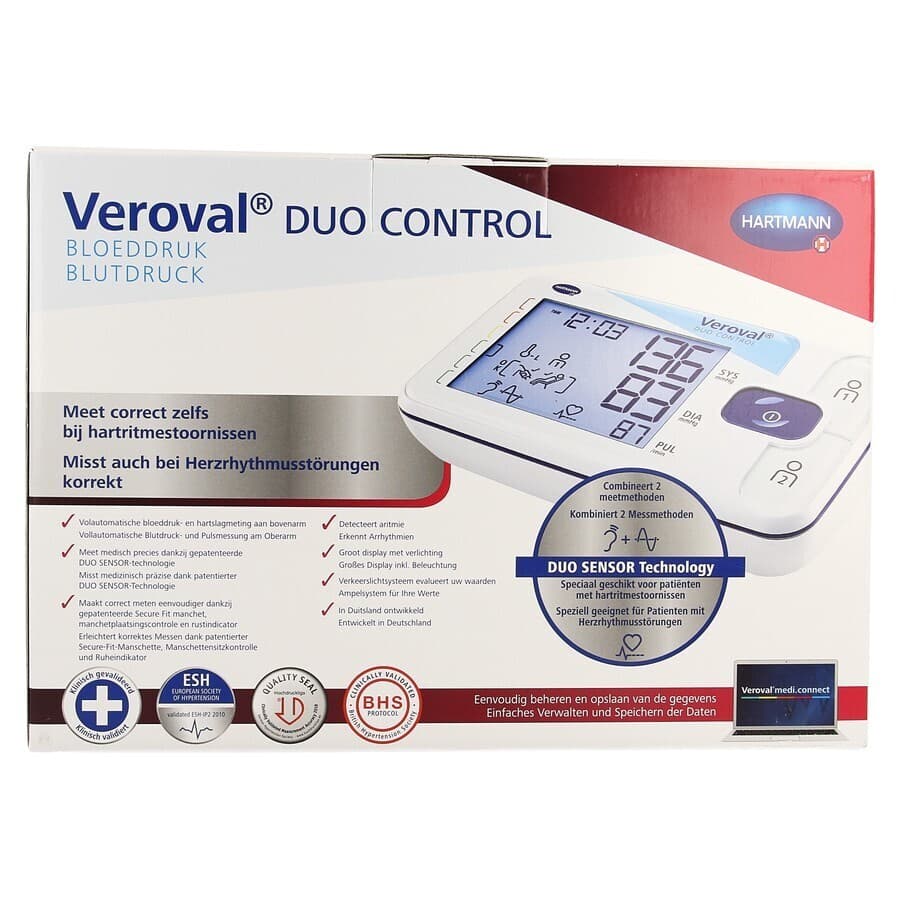 Hartmann Veroval Duo Control Large Bovenarm Bloeddrukmeter