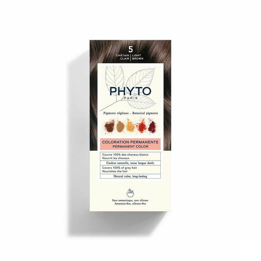 Phytocolor Permanente Haarkleuring 5 Lichtbruin Intens En Natuurlijke Kleur