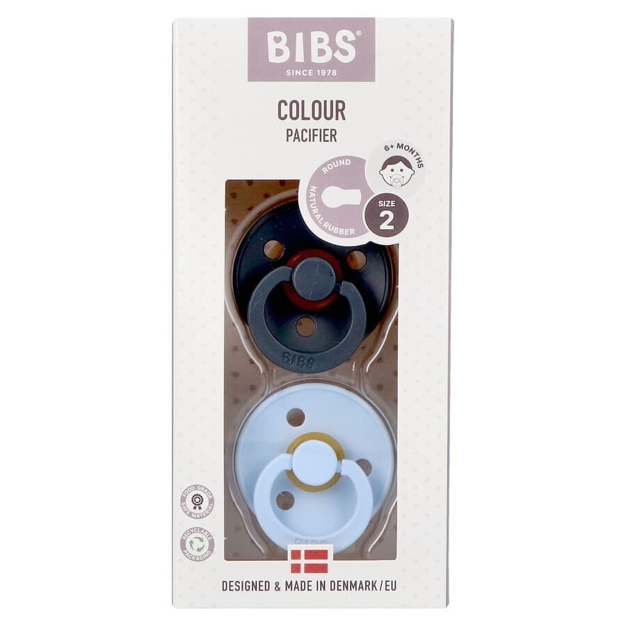 Bibs 2 Fopspeen Duo Iron Baby Blue