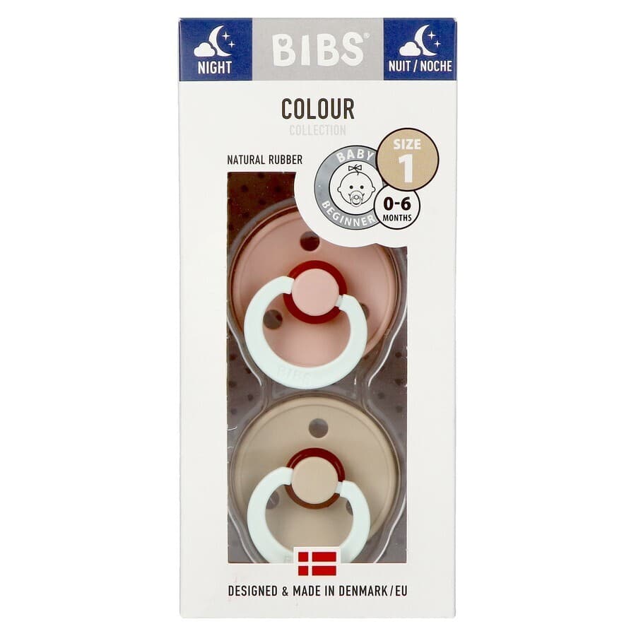 Bibs 1 Fopspeen Duo Glow In Dark Vanilla/blush