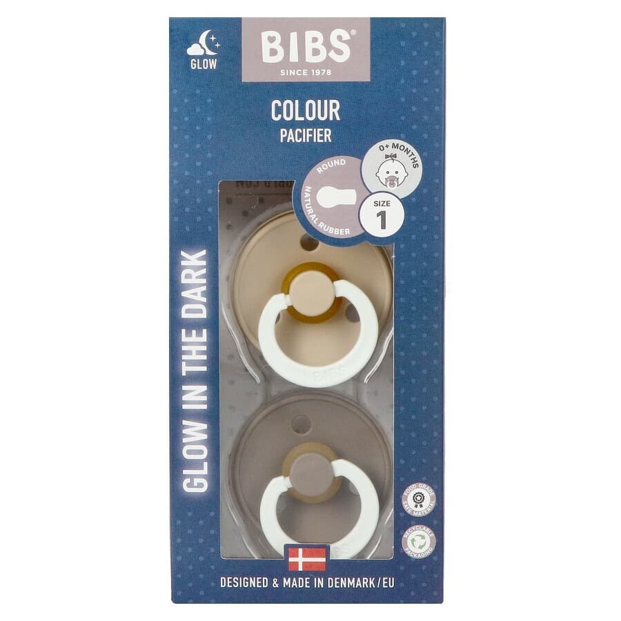 Bibs 1 Fopspeen Duo Glow In Dark Vanilla/oak