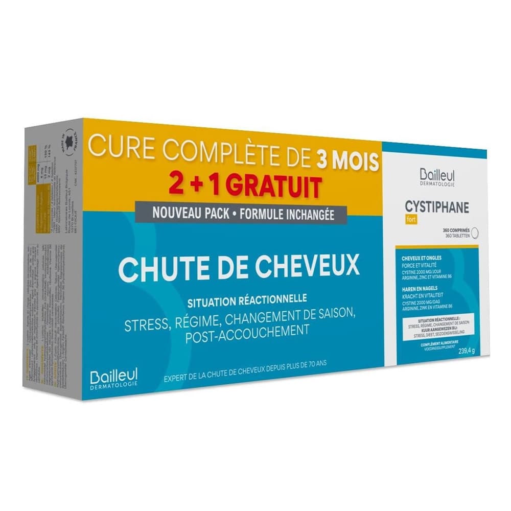 Cystiphane Forte Cheveux Et Ongles 3x120 Comprimés Promo