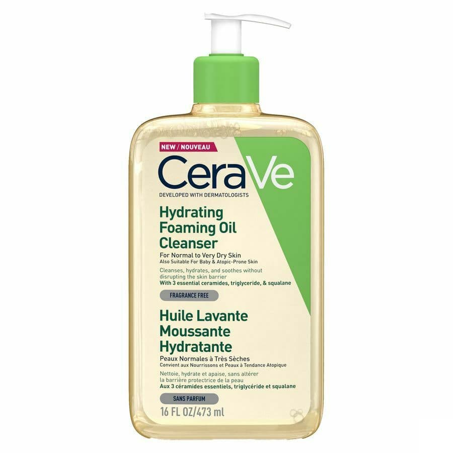 CeraVe Hydrating Foaming Oil Cleanser - voor normale tot (zeer) droge huid - voor gezicht en lichaam