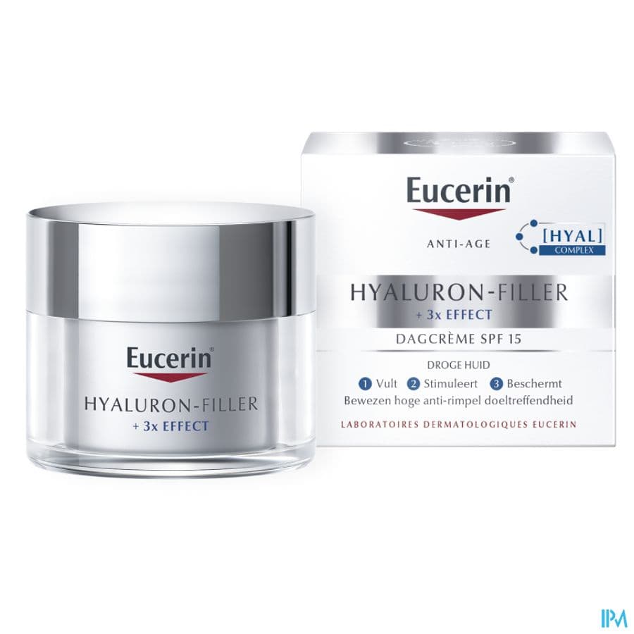 Eucerin Hyaluron-Filler 3x Effect Dagcrème Droge Huid Anti Age En Rimpels SPF15 50ml