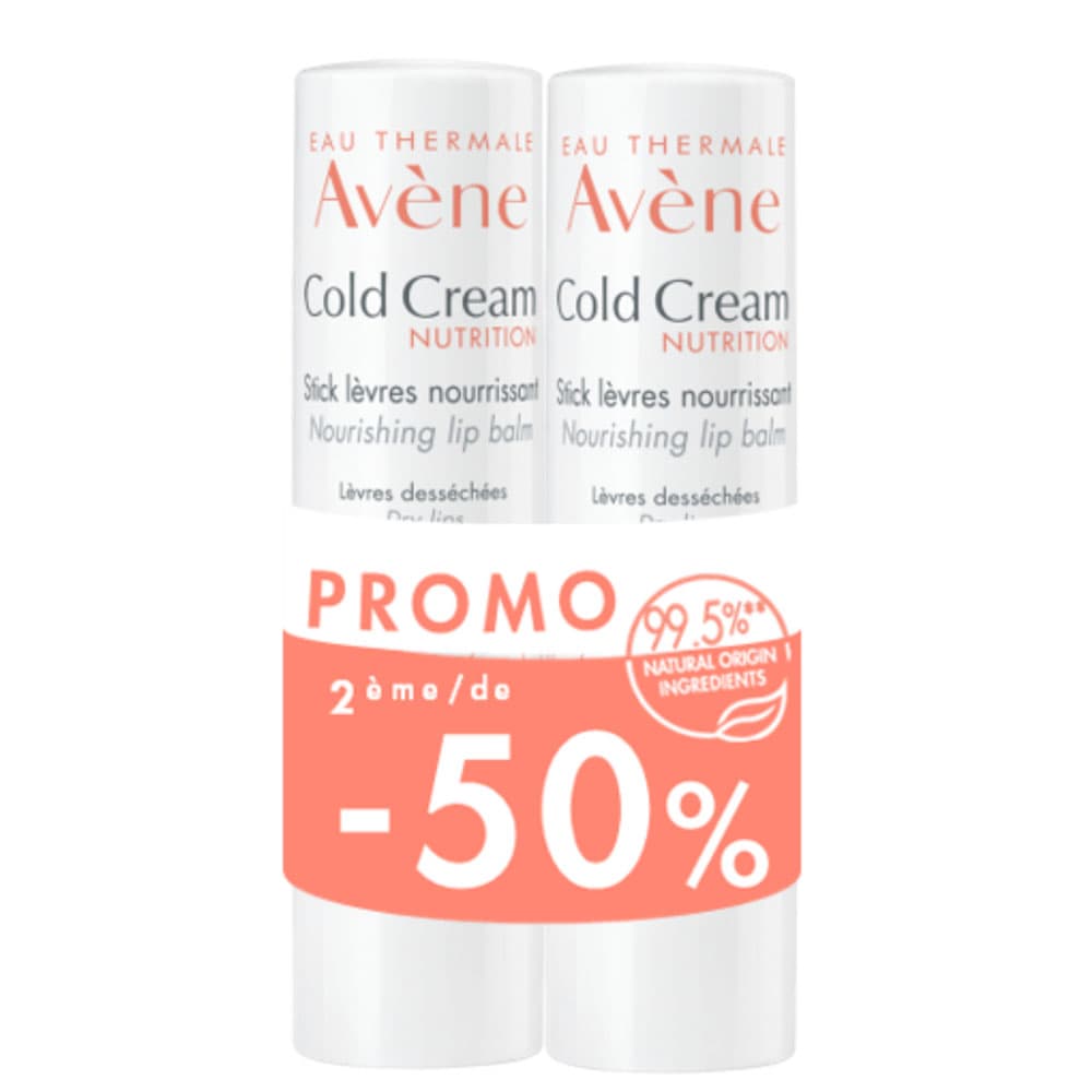 Avène Cold Cream Verzorgende Lipstick Droge Lippen Duo 2x4g (2de -50%)